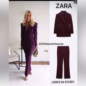 Zara Deep Purple Blazer and Trousers Set
